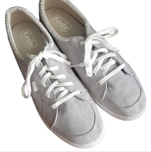 Ladies Grey striped Keds